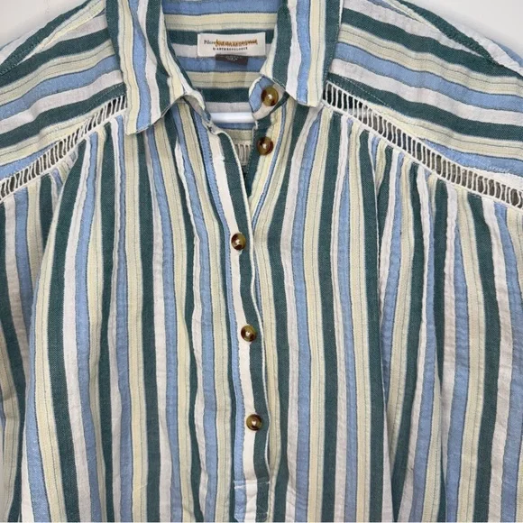 Anthropologie The Serena Surf Henley Blouse by Pilcro Size XS - Picture 3 of 7